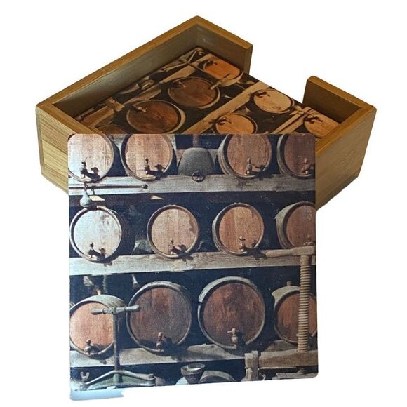Thirstystone Whisky keg / Barrel set with Bamboo holder - Picture 1 of 8